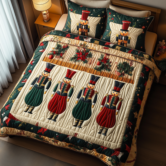 Christmas Nutcracker 3-Piece Quilted Bedding Set GFTOAB035