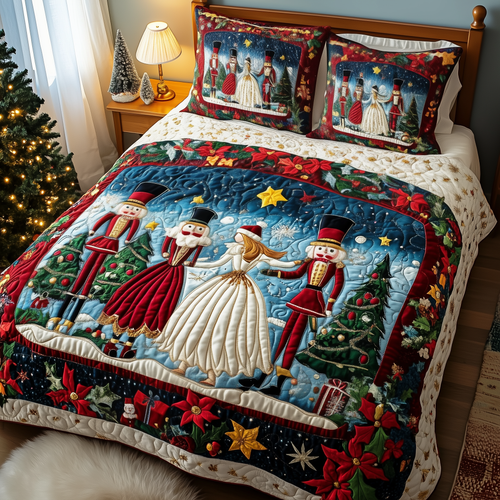 Christmas Nutcracker 3-Piece Quilted Bedding Set GFTOAB037