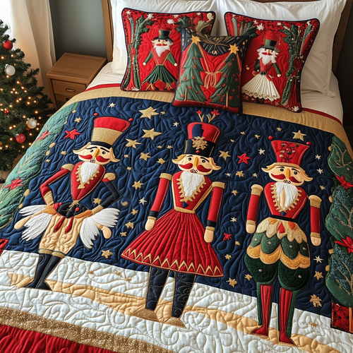 Christmas Nutcracker 3-Piece Quilted Bedding Set GFTOAB039