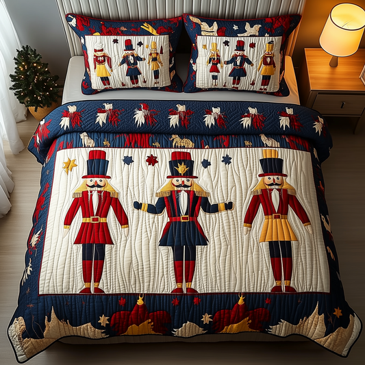 Christmas Nutcracker 3-Piece Quilted Bedding Set GFTOAB043