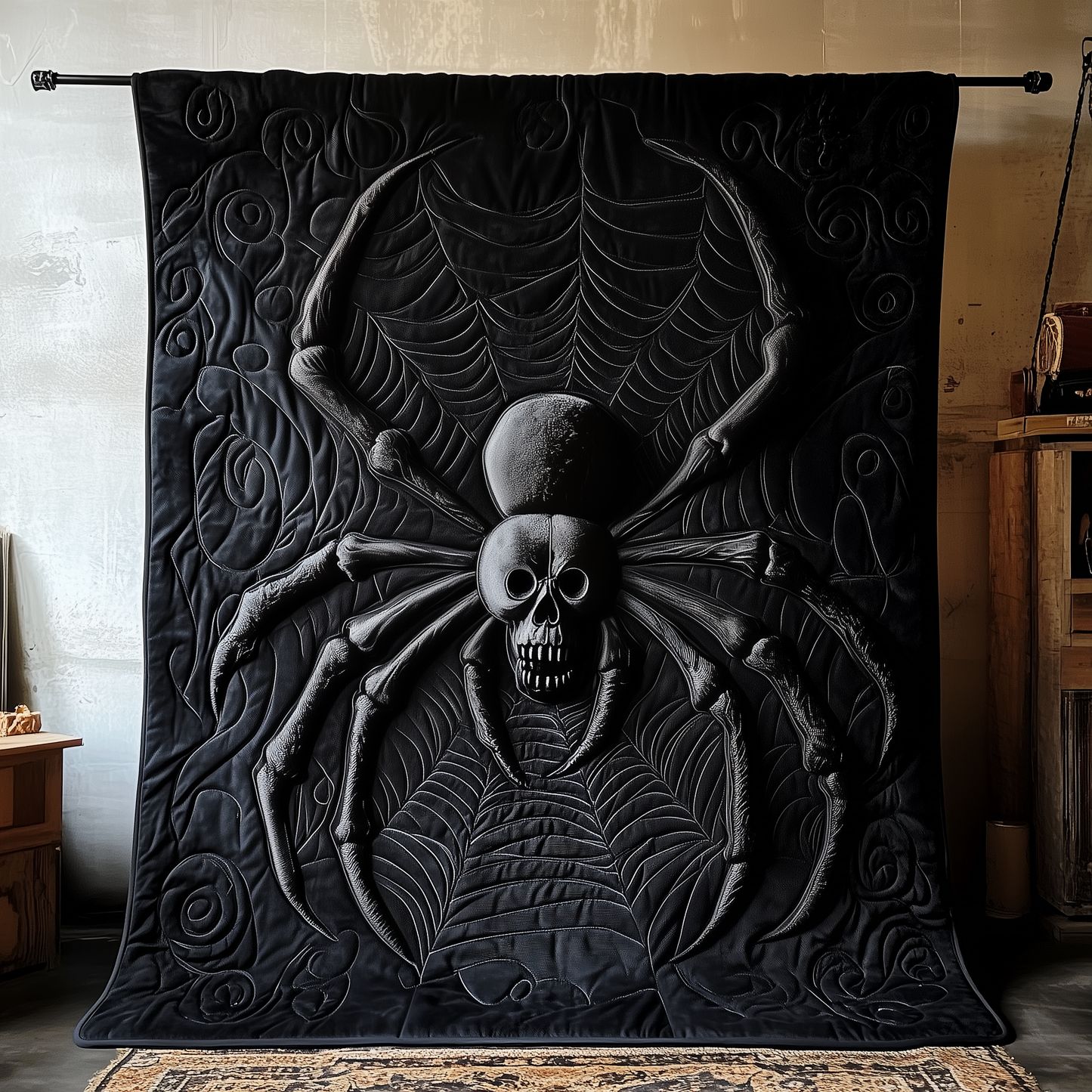 Black Spider Quilted Blanket GFTOAB1345