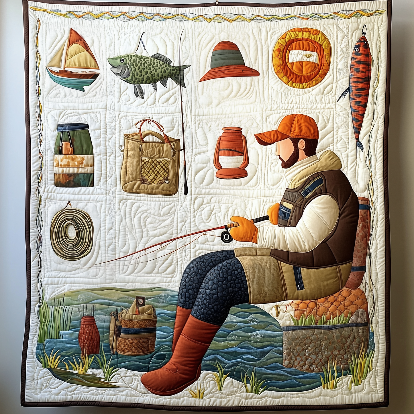 Fishing Gear Quilted Blanket GFTOAB1407