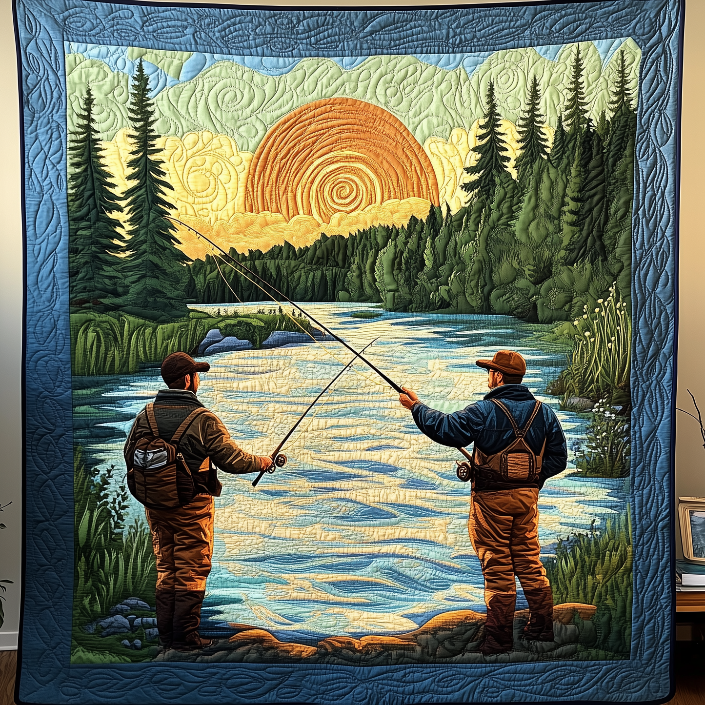 I Love Fishing Quilted Blanket GFTOAB1408