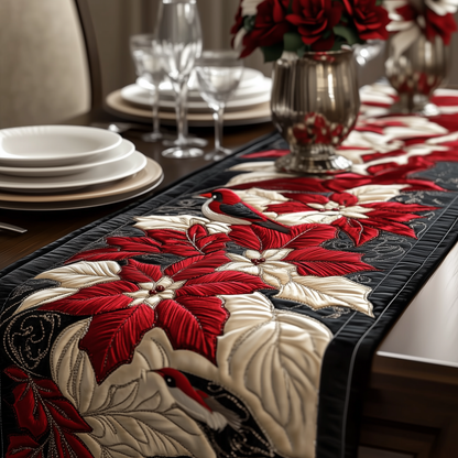 Christmas Poinsettias Quilted Table Runner GFTOAB1648