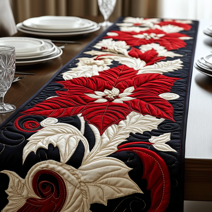 Christmas Poinsettias Quilted Table Runner GFTOAB1653