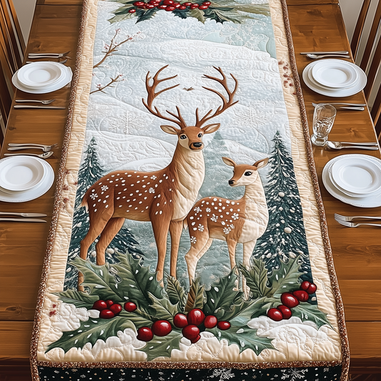 Christmas Deer Quilted Table Runner GFTOAB1672