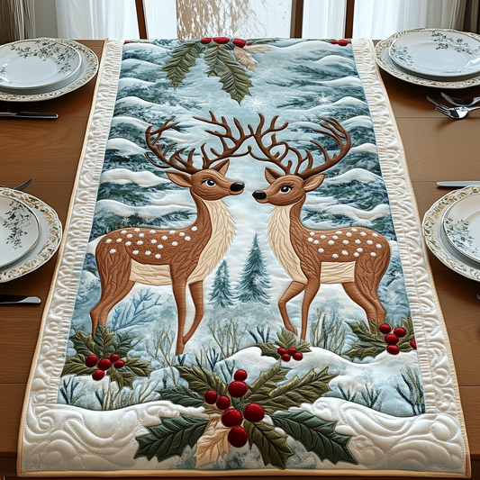 Christmas Deer Quilted Table Runner GFTOAB1673