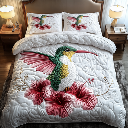 Charming Hummingbird 3-Piece Quilted Bedding Set GFTOAB1774