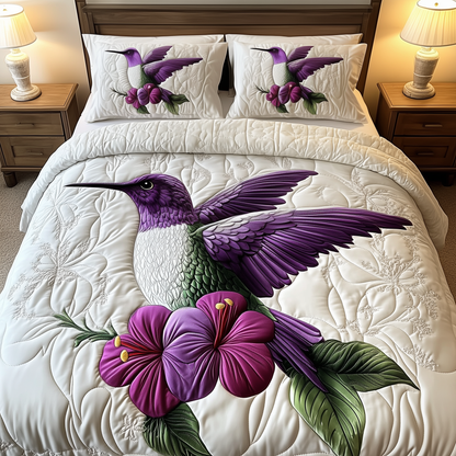 Charming Hummingbird 3-Piece Quilted Bedding Set GFTOAB1775