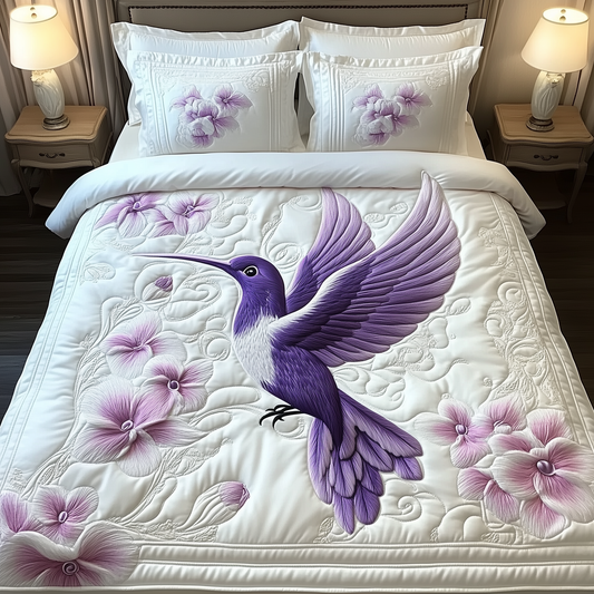 Charming Hummingbird 3-Piece Quilted Bedding Set GFTOAB1778