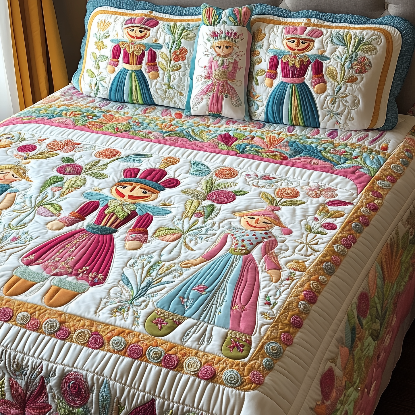 Christmas Nutcracker 3-Piece Quilted Bedding Set GFTOAB179