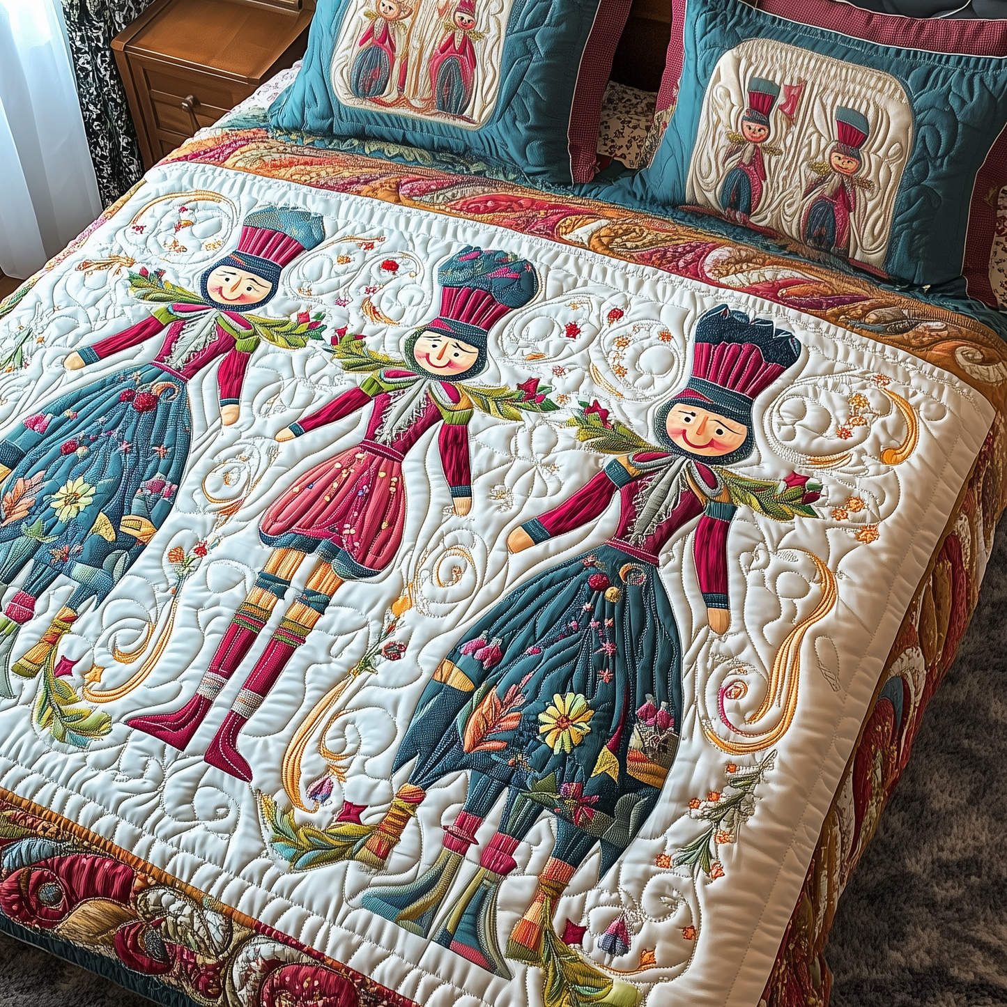 Christmas Nutcracker 3-Piece Quilted Bedding Set GFTOAB180