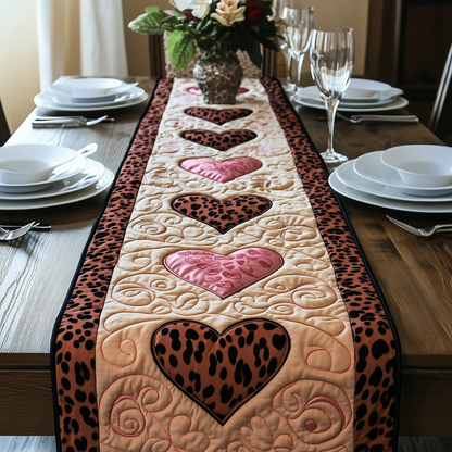 Leopard Hearts Quilted Table Runner GFTOAB1982