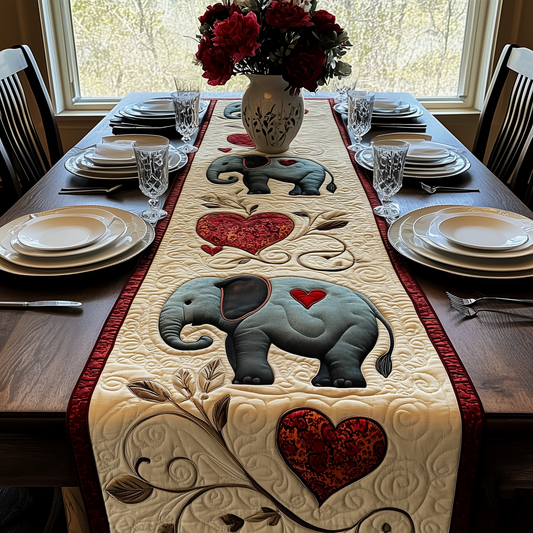 Valentine Elephant Love Quilted Table Runner GFTOAB2053