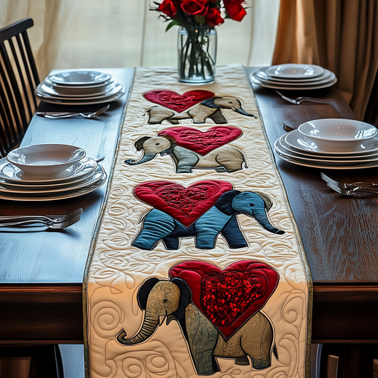 Valentine Elephant Love Quilted Table Runner GFTOAB2056