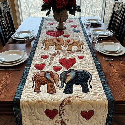 Valentine Elephant Love Quilted Table Runner GFTOAB2057