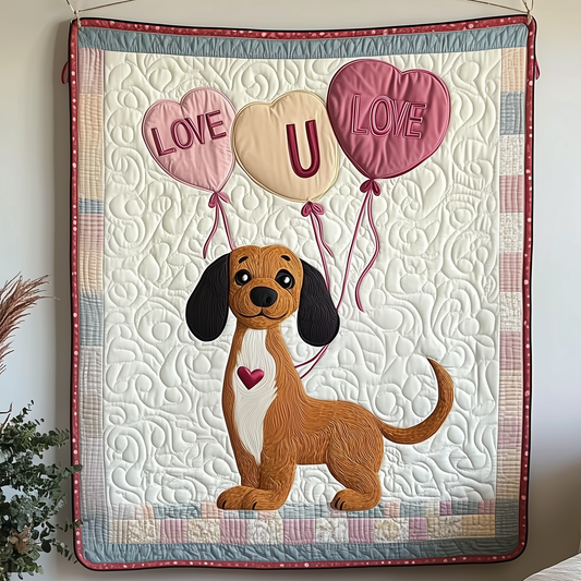 Dachshund Love Quilted Blanket GFTOAB2084