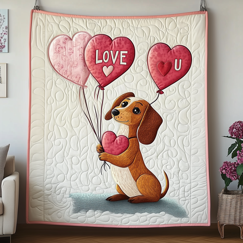 Dachshund Love Quilted Blanket GFTOAB2085