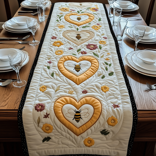 Valentine Bee Quilted Table Runner GFTOAB2110