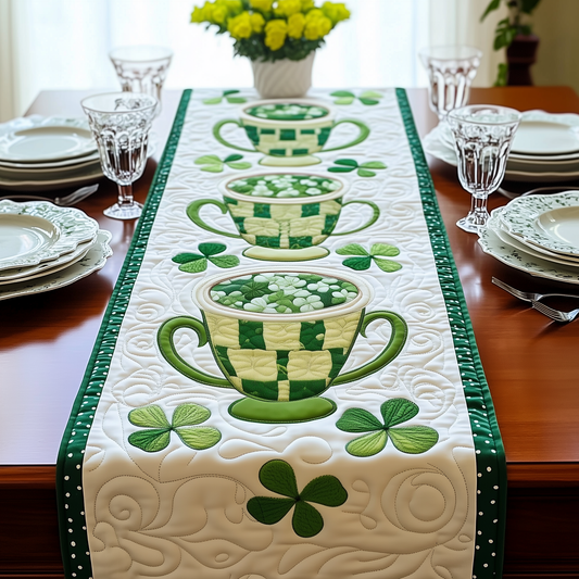 Cups of Shamrock Quilted Table Runner GFTOAB2163