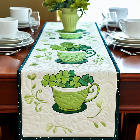 Cups of Shamrock Quilted Table Runner GFTOAB2164