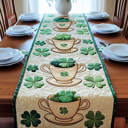 Cups of Shamrock Quilted Table Runner GFTOAB2165