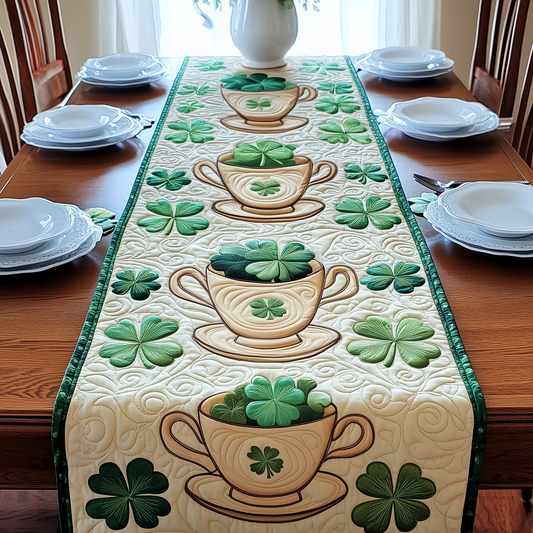 Cups of Shamrock Quilted Table Runner GFTOAB2165