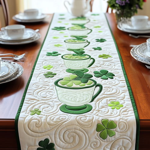 Cups of Shamrock Quilted Table Runner GFTOAB2167