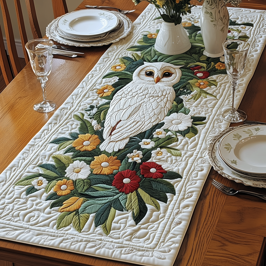 Floral Owl Quilted Table Runner GFTOAB2337