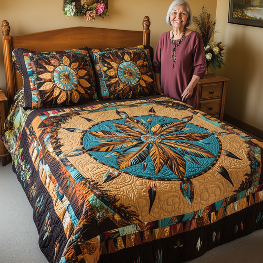 Ancient Dreamcatcher 3-Piece Quilted Bedding Set GFTOAB2395