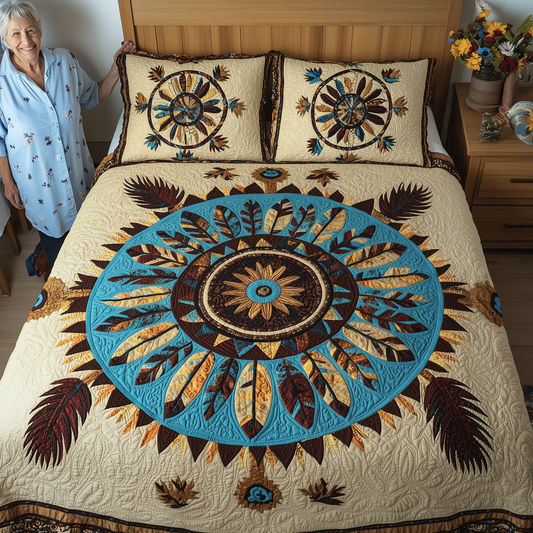 Ancient Dreamcatcher 3-Piece Quilted Bedding Set GFTOAB2396