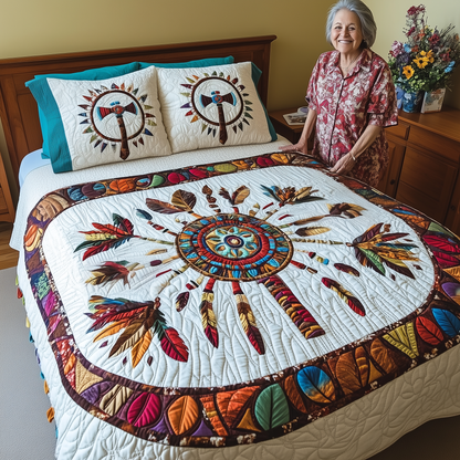 Ancient Dreamcatcher 3-Piece Quilted Bedding Set GFTOAB2398