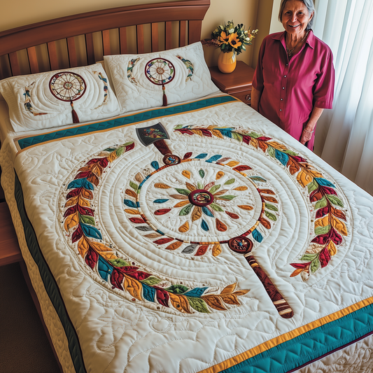 Ancient Dreamcatcher 3-Piece Quilted Bedding Set GFTOAB2401