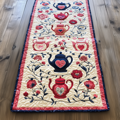 Floral Teapot Quilted Table Runner GFTOAB248