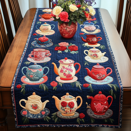 Floral Teapot Quilted Table Runner GFTOAB249