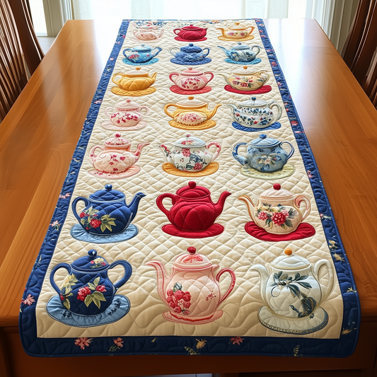 Colorful Teapot Quilted Table Runner GFTOAB251