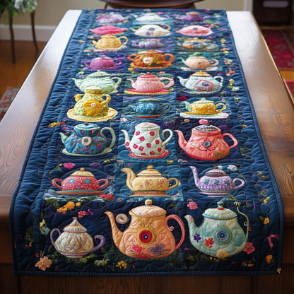 Floral Teapot Quilted Table Runner GFTOAB254