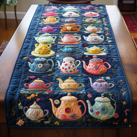 Floral Teapot Quilted Table Runner GFTOAB254