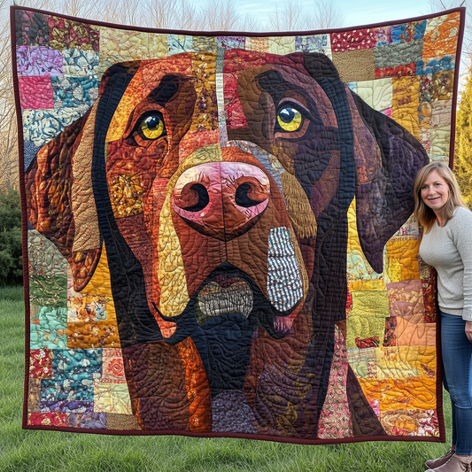 Chocolate Labrador Quilted Blanket GFTOAB2556