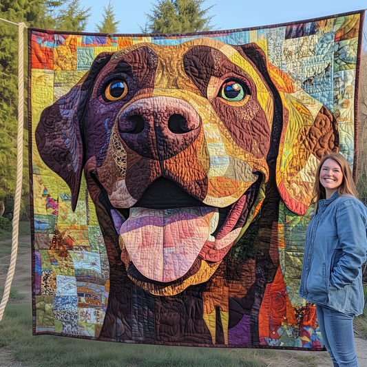 Chocolate Labrador Quilted Blanket GFTOAB2557