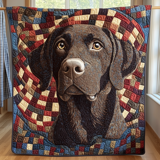 Chocolate Labrador Quilted Blanket GFTOAB2558