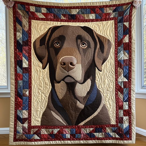 Chocolate Labrador Quilted Blanket GFTOAB2559