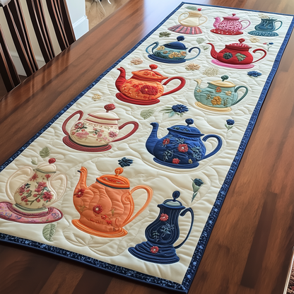 Floral Teapot Quilted Table Runner GFTOAB255