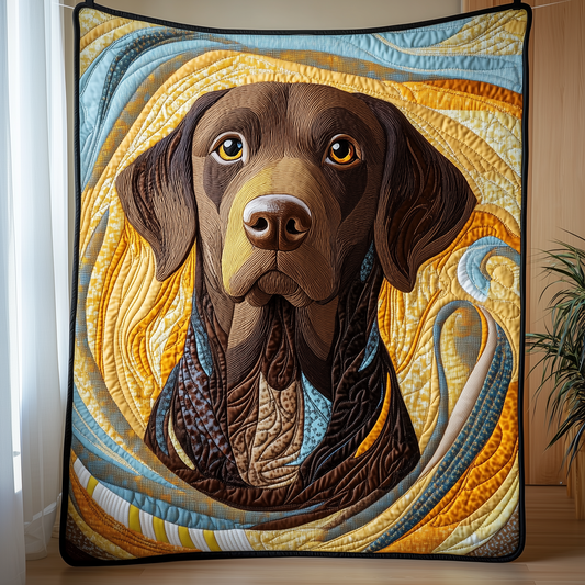 Chocolate Labrador Quilted Blanket GFTOAB2560