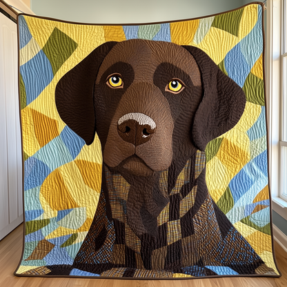 Chocolate Labrador Quilted Blanket GFTOAB2561