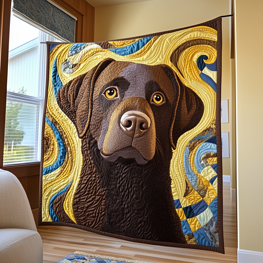 Chocolate Labrador Quilted Blanket GFTOAB2562