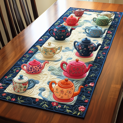 Floral Teapot Quilted Table Runner GFTOAB257