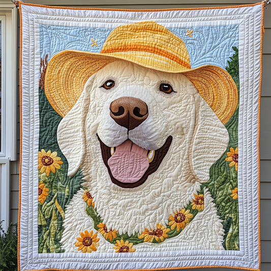 Happy Labrador Four Seasons Quilted Blanket GFTOAB2621