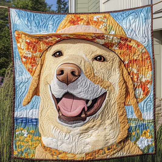 Happy Labrador Four Seasons Quilted Blanket GFTOAB2622