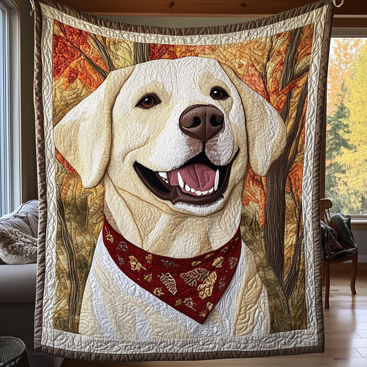 Happy Labrador Four Seasons Quilted Blanket GFTOAB2626